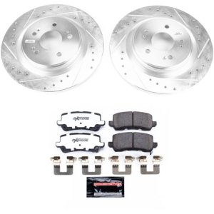 Honda Odyssey Brake Kit - Rear - PowerStop - Drilled & Slotted Rotors + Carbon-Fiber Ceramic Pads - `18-`19