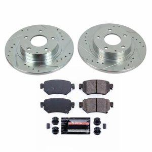 Mazda 6 Brake Kit - Rear - PowerStop - Drilled & Slotted Rotors + Carbon-Fiber Ceramic Pads - `16-`18