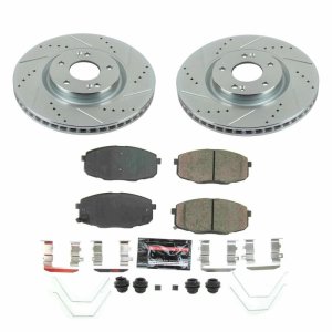 Hyundai Nexo Brake Kit - Front - PowerStop - Drilled & Slotted Rotors + Carbon-Fiber Ceramic Pads + Stainless-Steel Hardware - `19-`21 Hyundai Nexo Brake Kit - Front - PowerStop - Drilled & Slotted Rotors + Carbon-Fiber Ceramic Pads + Stainless-Steel Hardware - `19-`21
