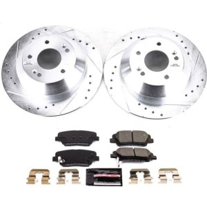 Hyundai Santa Fe XL Brake Kit - Rear - PowerStop - Drilled & Slotted Rotors + Carbon-Fiber Ceramic Pads - 2019