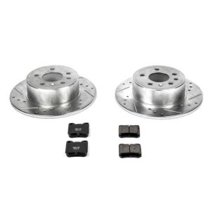 Saab 9-3 Brake Kit - Rear - PowerStop - Drilled & Slotted Rotors + Carbon-Fiber Ceramic Pads - `99-`03
