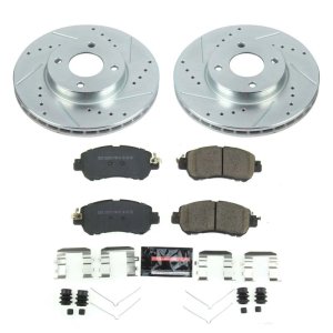 Nissan Kicks Brake Kit - Front - PowerStop - Drilled & Slotted Rotors + Carbon-Fiber Ceramic Pads - `18-`19