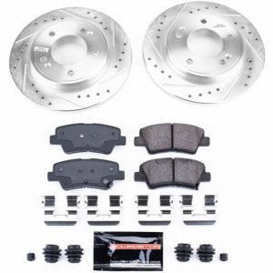 Hyundai Veloster Brake Kit - Rear - PowerStop - Drilled & Slotted Rotors + Carbon-Fiber Ceramic Pads - 2019