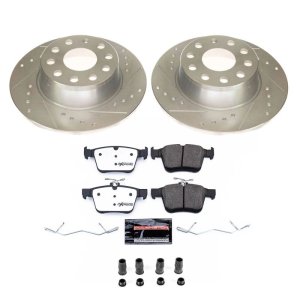 Volkswagen Jetta Brake Kit - Rear - PowerStop - Drilled & Slotted Rotors + Carbon-Fiber Ceramic Pads - 2019