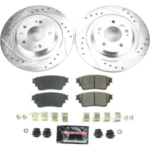 Mitsubishi Outlander Brake Kit - Rear - PowerStop - Drilled & Slotted Rotors + Carbon-Fiber Ceramic Pads - `17-`20