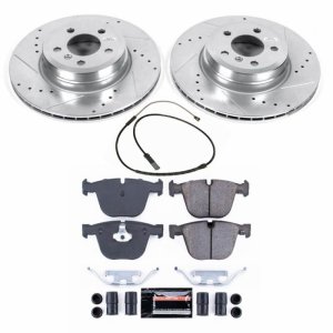 BMW X6 Brake Kit - Rear - PowerStop - Drilled & Slotted Rotors + Carbon-Fiber Ceramic Pads - 2019