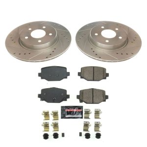 Infiniti QX50 Brake Kit - Rear - PowerStop - Drilled & Slotted Rotors + Carbon-Fiber Ceramic Pads - 2019