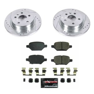 Buick Encore Brake Kit - Rear - PowerStop - Drilled & Slotted Rotors + Carbon-Fiber Ceramic Pads - `18-`20