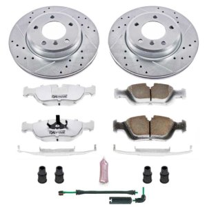 BMW 3 Series Brake Kit - Front - PowerStop - Drilled & Slotted Rotors + Carbon-Fiber Ceramic Pads - `01-`05