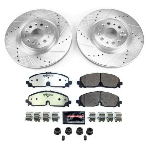 Cadillac XT5 Brake Kit - Front - PowerStop - Z36 Truck & Tow + Drilled & Slotted Rotors + Carbon-Fiber Ceramic Pads - `21-`22