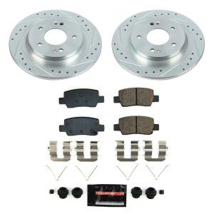 Kia Seltos Brake Kit - Rear - PowerStop - Z23 Evolution Sport Upgrade Kit: Drilled & Slotted Rotors + Carbon-Fiber Ceramic Pads - 2021