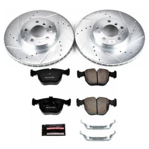BMW X5 Brake Kit - Front - PowerStop - Z23 Evolution Kit with Drilled & Slotted Rotors + Carbon-Fiber Ceramic Pads - `00-`06