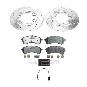 Ford Transit-350 Brake Kit - Rear - PowerStop - Drilled & Slotted Rotors + Carbon-Fiber Ceramic Pads + Hardware - 2021