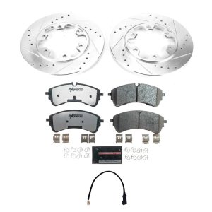 Ford Transit-350 Brake Kit - Rear - PowerStop - Z36 Truck & Tow Upgrade Kit: Drilled & Slotted Rotors, Carbon-Fiber Ceramic Pads - 2020