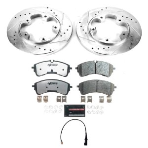 Ford Transit-150 Brake Kit - Rear - PowerStop - Drilled & Slotted Rotors + Carbon-Fiber Ceramic Pads - 2021