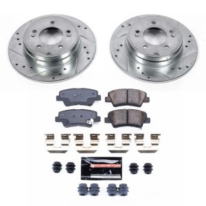 Hyundai Azera Brake Kit - Rear - PowerStop - Drilled & Slotted Rotors + Carbon-Fiber Ceramic Pads - `09-`11