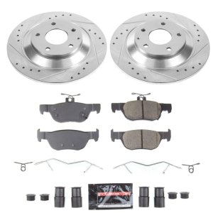 Mazda CX-30 Brake Kit - Rear - PowerStop - Z23 Evolution Sport - Drilled & Slotted Rotors + Carbon-Fiber Ceramic Pads - `20-`22