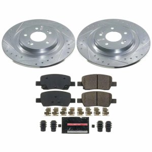 Kia Carnival Brake Kit - Rear - PowerStop - Drilled & Slotted Rotors + Carbon-Fiber Ceramic Pads - 2022+