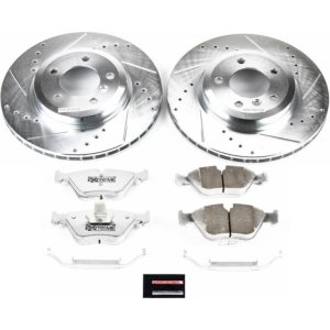 BMW Z4 Brake Kit - Front - PowerStop - Z26 Street Warrior Kit with Drilled & Slotted Rotors + Carbon-Fiber Ceramic Pads - `06-`08