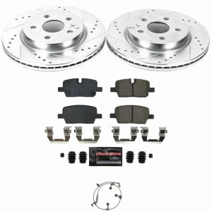 Cadillac CT5 Brake Kit - Rear - PowerStop - Drilled & Slotted Rotors + Carbon-Fiber Ceramic Pads - `20-`21