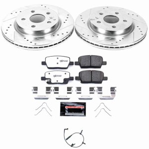 Cadillac CT6 Brake Kit - Rear - PowerStop - Z26 Street Warrior Kit, Drilled & Slotted Rotors + Carbon-Fiber Ceramic Pads - 2020
