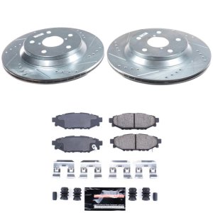 Subaru Impreza Brake Kit - Rear - PowerStop - Drilled & Slotted Rotors + Carbon-Fiber Ceramic Pads - 2024+ Subaru Impreza Brake Kit - Rear - PowerStop - Drilled & Slotted Rotors + Carbon-Fiber Ceramic Pads - 2024+