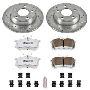 Audi Allroad Quattro Brake Kit - Rear - PowerStop - Drilled & Slotted Rotors + Carbon-Fiber Ceramic Pads - `01-`05