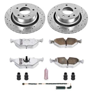BMW Z4 Brake Kit - Rear - PowerStop - Drilled & Slotted Rotors + Carbon-Fiber Ceramic Pads - `03-`08