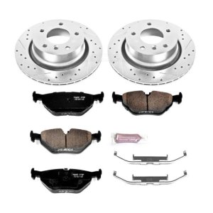 BMW Z4 Brake Kit - Rear - PowerStop - Drilled & Slotted Rotors + Carbon-Fiber Ceramic Pads - `03-`08
