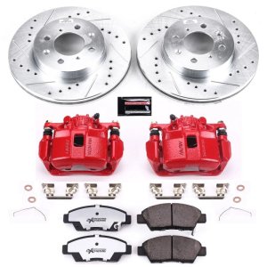 Honda Fit Brake Kit - Front - PowerStop - Z26 Street Warrior Upgrade Kit - Red - `09-`14