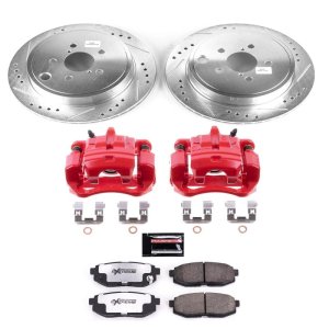 Scion FR S Brake Kit - Rear - PowerStop - Drilled/Slotted Rotors + Carbon-Fiber Ceramic Pads + Powder Coated Calipers - `13-`16