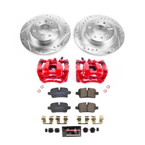 Chevrolet Malibu Brake Kit - Rear - PowerStop - Z23 Evolution Sport - Drilled & Slotted Rotors + Carbon-Fiber Ceramic Pads + Powder Coated Calipers - Red - `20-`21