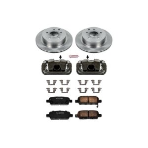 Infiniti G35 Brake Kit - Rear - PowerStop - Autospecialty Rotors + Evolution Ceramic Pads + Non-Coated Calipers - `03-`05