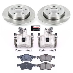 Mazda 3 Brake Kit - Rear - PowerStop - Autospecialty Rotors + Evolution Ceramic Pads + Replacement Calipers - `04-`05