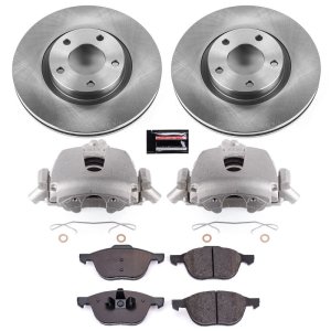 Mazda 3 Brake Kit - Front - PowerStop - Autospecialty Rotors + Evolution Ceramic Pads + Non-Coated Calipers - 2004 Mazda 3 Brake Kit - Front - PowerStop - Autospecialty Rotors + Evolution Ceramic Pads + Non-Coated Calipers - 2004