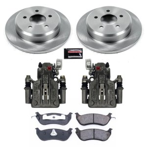Ford Crown Victoria Brake Kit - Rear - PowerStop - Autospecialty Rotors + Evolution Ceramic Pads + Non-coated Calipers - `96-`02