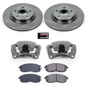 Nissan Altima Brake Kit - Front - PowerStop - Autospecialty Rotors + Evolution Ceramic Pads + Replacement Calipers - `07-`13
