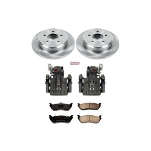 Ford Crown Victoria Brake Kit - Rear - PowerStop - Autospecialty Rotors + Evolution Ceramic Pads + Non-Coated Calipers - `96-`02