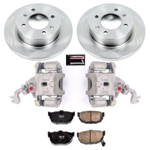 Hyundai Elantra Brake Kit - Rear - PowerStop - Autospecialty Brake Rotors + Evolution Ceramic Pads + Non-Coated Replacement Calipers - `97-`00
