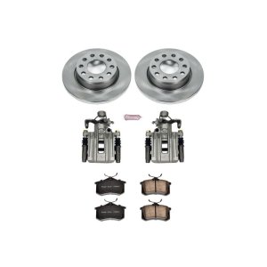 Audi A4 Brake Kit - Rear - PowerStop - Autospecialty Rotors + Evolution Ceramic Pads + Non-coated Calipers - `02-`05