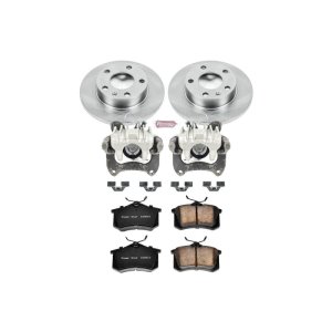 Audi A4 Brake Kit - Rear - PowerStop - Autospecialty Rotors + Evolution Ceramic Pads + Non-coated Calipers - `02-`06