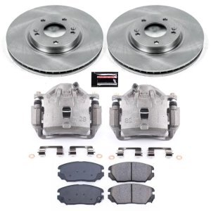 Hyundai Sonata Brake Kit - Front - PowerStop - Autospecialty Rotors + Evolution Ceramic Pads + Stock Calipers - `06-`10