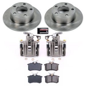 Audi A6 Brake Kit - Rear - PowerStop - Autospecialty Rotors + Evolution Ceramic Pads + Non-Coated Calipers - `98-`04