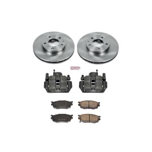 Mazda 626 Brake Kit - Front - PowerStop - Autospecialty Rotors + Evolution Ceramic Pads + Non-coated Calipers - `98-`02