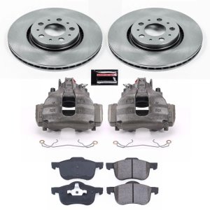 Volvo S60 Brake Kit - Front - PowerStop - Autospecialty Rotors + Evolution Ceramic Pads + Non-Coated Calipers - `01-`09