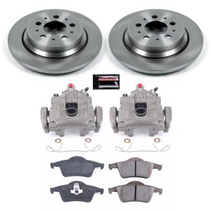 Volvo S60 Brake Kit - Rear - PowerStop - Autospecialty Rotors + Evolution Ceramic Pads + Non-Coated Calipers - `01-`09