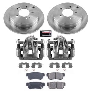 Hyundai Azera Brake Kit - Rear - PowerStop - Autospecialty Rotors + Evolution Ceramic Pads + Replacement Calipers - `06-`09