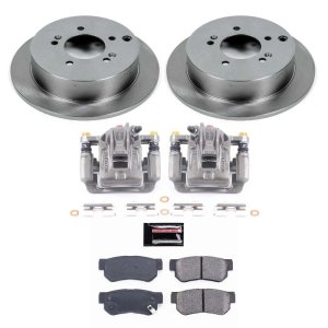 Hyundai Santa Fe Brake Kit - Rear - PowerStop - Autospecialty Rotors + Evolution Ceramic Pads + Replacement Calipers - `01-`06