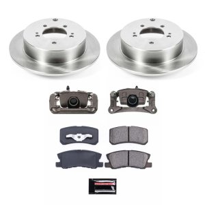Mitsubishi Lancer Brake Kit - Rear - PowerStop - Autospecialty Rotors + Evolution Ceramic Pads + Non-coated Calipers - `09-`15