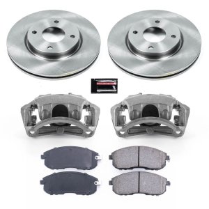 Nissan Sentra Brake Kit - Front - PowerStop - Autospecialty Rotors + Evolution Ceramic Pads + Non-coated Calipers - `07-`12